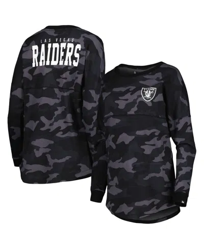 NEW ERA WOMEN'S NEW ERA BLACK LAS VEGAS RAIDERS CAMO LONG SLEEVE T-SHIRT