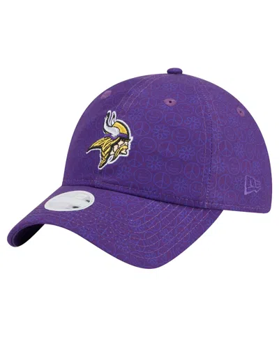 NEW ERA WOMEN'S PURPLE MINNESOTA VIKINGS SMILEY 9TWENTY ADJUSTABLE HAT