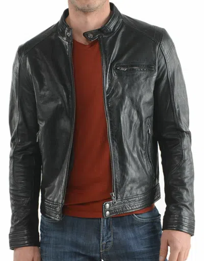 NEW FASHION STYLE HERREN UND JUNGEN ECHTLEDER ORIGINAL BIKERJACKE FÜR HERREN SCHWARZ JACKE NFS 683