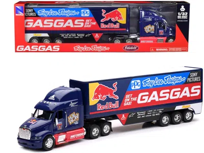 NEW RAY PETERBILT 387 TRUCK DARK BLUE "RED BULL - TROY LEE DESIGNS - GASGAS" 1/32 DIECAST MODEL BY NEW RAY