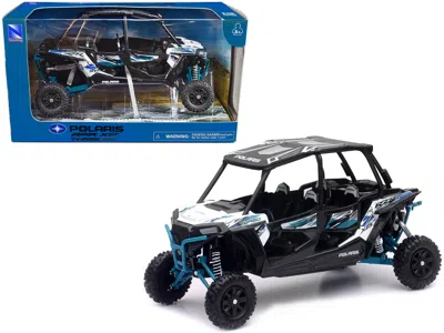 NEW RAY POLARIS RZR XP 4 TURBO EPS SPORT UTV MATT WHITE LIGHTNING WITH GRAPHICS AND BLACK TOP 1/18 DIECAST M