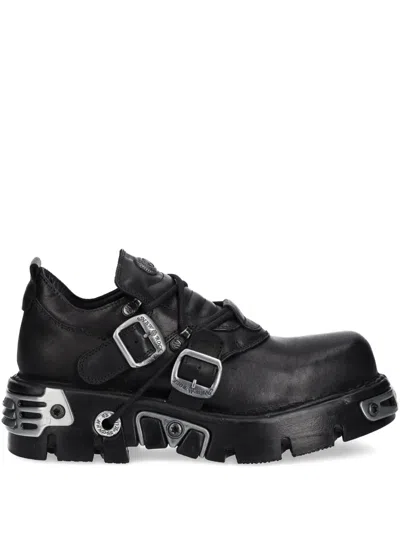 NEW ROCK BUCKLE-DETAIL LACE-UP SHOES