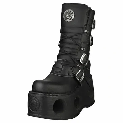 NEW ROCK ROCK BOOT METALLIC M-373-VC2 UNISEX BLACK STIEFEL PLATTFORM - 37 EU
