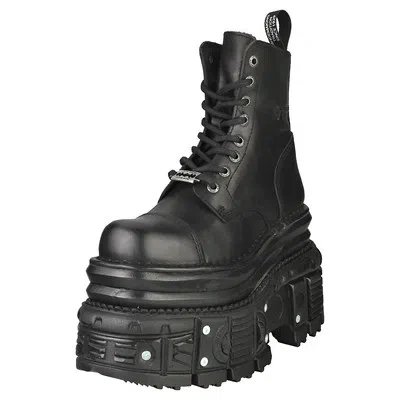 NEW ROCK ROCK M-MILI083CCT-C4 UNISEX BLACK STIEFEL PLATTFORM - 38 EU