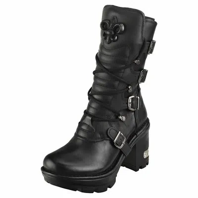 NEW ROCK ROCK M-NEOTYRE05-S1 UNISEX BLACK STIEFEL PLATTFORM - 37 EU