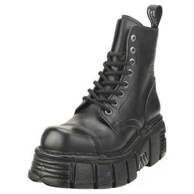 NEW ROCK ROCK METALLIC M-NEWMILI083-S39 UNISEX BLACK STIEFEL PLATTFORM - 36 EU