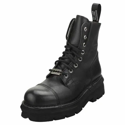 NEW ROCK ROCK MILITARY STYLISH BOOTS UNISEX BLACK STIEFEL KLASSISCH - 37 EU