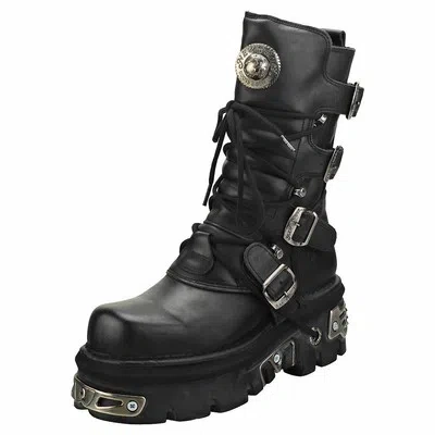 NEW ROCK ROCK REACTOR HALF BOOTS UNISEX BLACK STIEFEL PLATTFORM - 40 EU