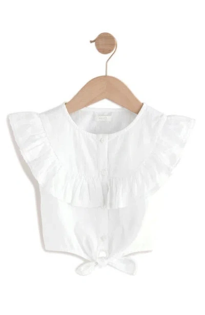NEXT NEXT KIDS' COTTON RUFFLED TIE FRONT TOP