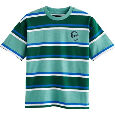 NEXT NEXT KIDS' GREEN STRIPE COTTON T-SHIRT