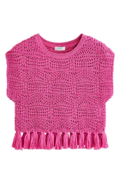 NEXT NEXT KIDS' OPEN STITCH TASSEL TRIM SWEATER
