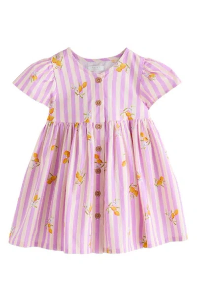 NEXT NEXT KIDS' STRIPE COTTON BUTTON FRONT DRESS