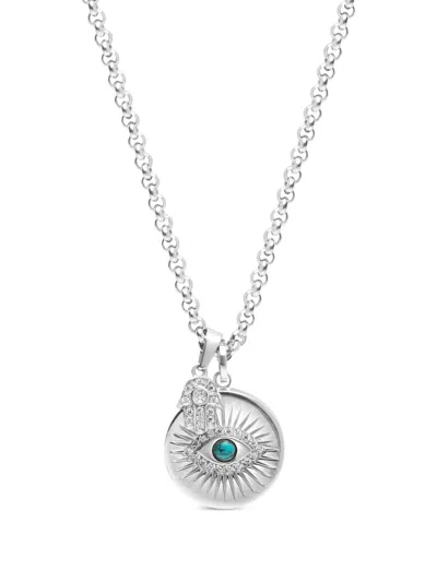 NIALAYA JEWELRY EVIL EYE HAMSA HAND PENDANT NECKLACE