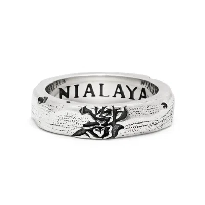 NIALAYA MEN'S CARVED VINTAGE STERLING SILVER RING