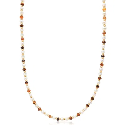 NIALAYA MEN'S MINI BEADED NECKLACE WITH PEARLS AND TIGER EYE