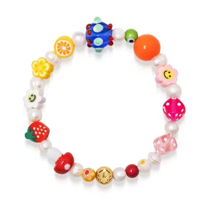 NIALAYA WOMEN'S BERRY PEARL BRACELET WITH ASSORTED BEADS