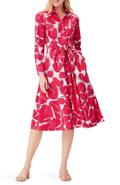 NIC + ZOE NIC+ZOE BOLD PETALS JESSIE STRETCH COTTON SHIRTDRESS
