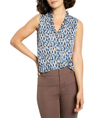 NIC + ZOE NIC+ZOE BRUSHSTROKES RUFFLE NECK TOP