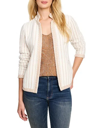 NIC + ZOE NIC+ZOE PINSTRIPE NOTCH COLLAR KNIT JACKET