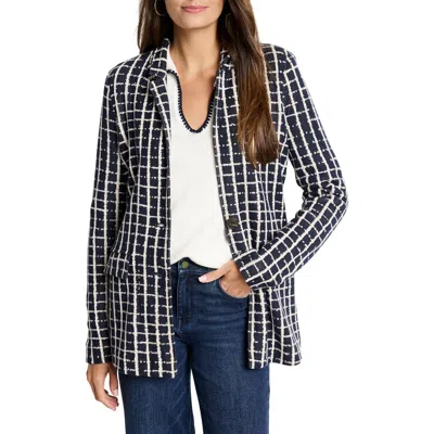 NIC + ZOE NIC+ZOE PLAID LONGLINE BLAZER