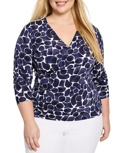 NIC+ZOE PLUS NIC+ZOE PLUS FAUX WRAP TOP