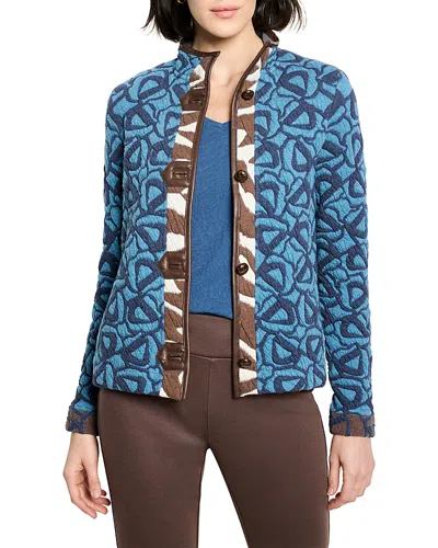 NIC + ZOE NIC+ZOE QUILTED FAUX LEATHER TRIM JACKET
