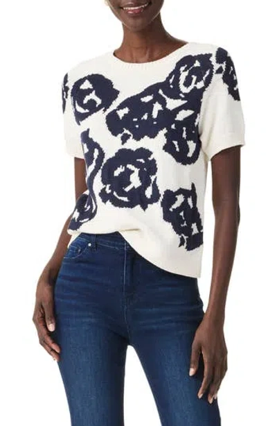 NIC + ZOE NIC+ZOE ROSE BLOOM SHORT SLEEVE SWEATER