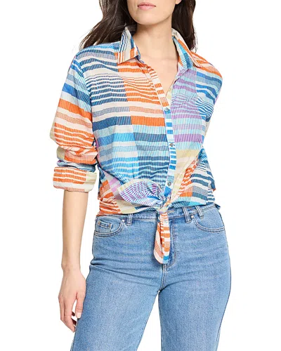NIC + ZOE NIC+ZOE SUNSET STRIPE BOYFRIEND SHIRT