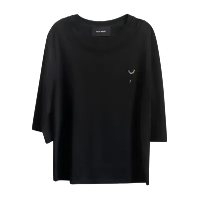 NICE BREED MEN'S BLACK DOUBLE COLLAR TEE