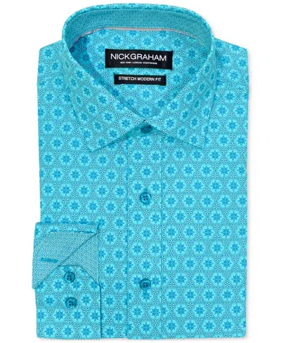 NICK GRAHAM MEN'S HEXAGON STAR DRESS SHIRT