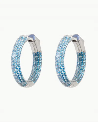 NICKHO REY WOMEN'S MINI TIRE HOOP EARRINGS IN BLUE TOPAZ