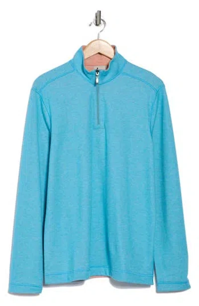 NICOBY NICOBY MÉLANGE REVERSIBLE QUARTER ZIP SWEATSHIRT