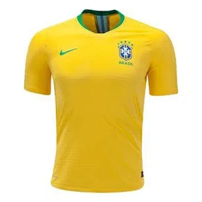 NIKE Nike 2018-2019 Brazil Home Nike Vapor Match Men's Football Shirt Yellow