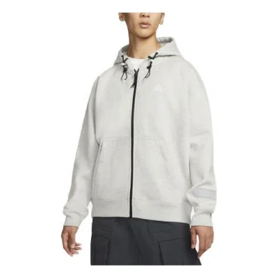 NIKE Nike ACG Solid Color Zipper Hooded Long Sleeves Jacket White