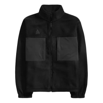 NIKE Nike ACG Splicing polar fleece Jacket Black