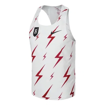 NIKE NIKE Aeroswift Bowerman Track Club Running Racing Singlet 'White Red'