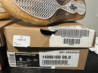 NIKE NIKE AIR FOAMPOSITE ONE “WHITE-OUT” 314996-100 MEN SZ 8 9