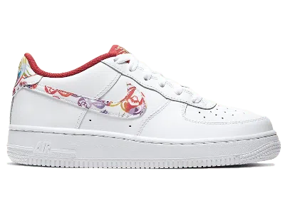 NIKE AIR FORCE 1 CHINESE NEW YEAR (2020) SNEAKERS IN WHITE/METALLIC GOLD