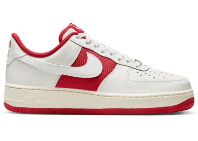NIKE AIR FORCE 1 LOW '07 LV8 ATHLETIC DEPARTMENT SNEAKERS IN SAIL/UNIVERSITY RED/COCONUT MILK