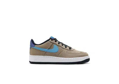 NIKE AIR FORCE 1 LV8 2 SNEAKERS IN KHAKI/PERSIAN VIOLET/BLUE FURY