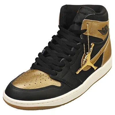 NIKE NIKE AIR JORDAN 1 RETRO HIGH OG MENS FASHION SNEAKERS IN BLACK GOLD - 9 US