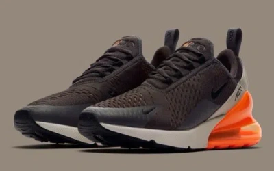 NIKE NIKE AIR MAX 270 THUNDER GREY ORANGE MENS SIZE US 9.5 CASUAL SHOES RUNNERS NEW✅