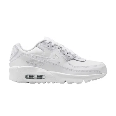 NIKE NIKE AIR MAX 90 LEATHER GS 'WHITE METALLIC SILVER' | KID'S SIZE 4
