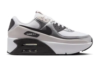 NIKE NIKE AIR MAX 90 LV8 WHITE PHANTOM METALLIC SILVER BLACK (WOMEN'S)