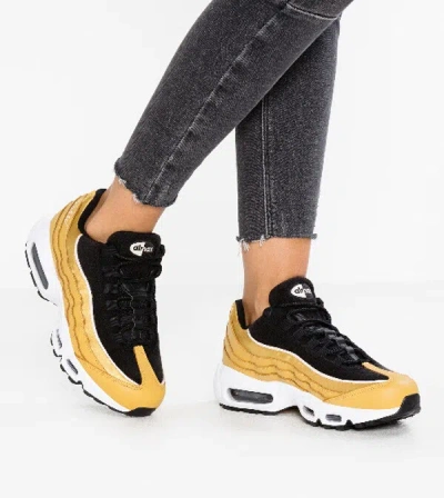 NIKE NIKE AIR MAX 95 LX GOLD SCHWARZ DAMEN LIFESTYLE TURNSCHUHE UK 4 US 6.5 EU 37.5