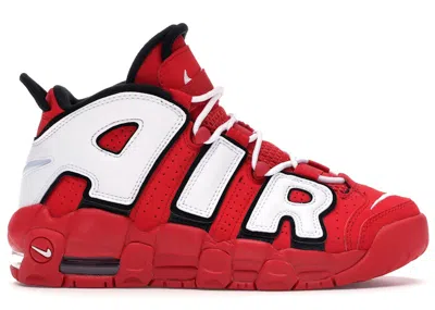 NIKE AIR MORE UPTEMPO WHITE SNEAKERS IN UNIVERSITY RED/BLACK/SUMMIT WHITE