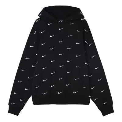 NIKE Nike All Over Swoosh Logo Hoodie 'Black'