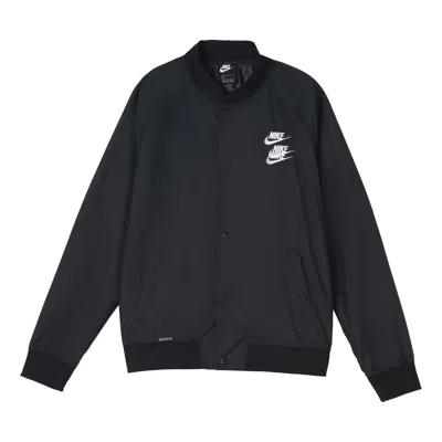 NIKE Nike Alphabet Logo Printing Woven Casual Jacket Black