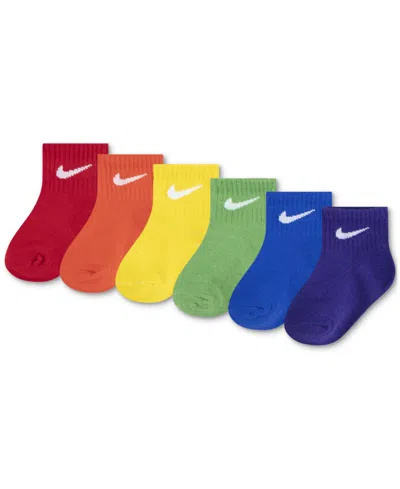 NIKE BABY AND TODDLER BOYS OR GIRLS SWOOSH ANKLE SOCKS, PACK OF 6