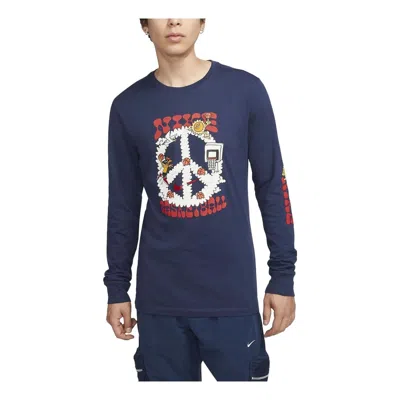 NIKE Nike Basketball Cartoon Logo Long Sleeve T-Shirt 'Midnight Navy'